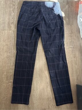 Banana Republic Navy Windowpane Trousers